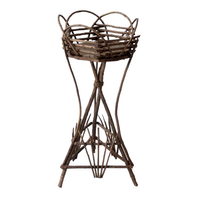 Antique Adirondack Twig Planter Table For Sale