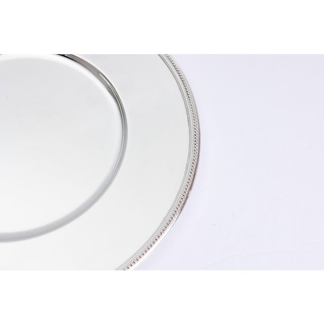 Description: Christofle Silver Plated Charger. Presentation plates in a Beaded Empire Style Pattern. Can be used under a...