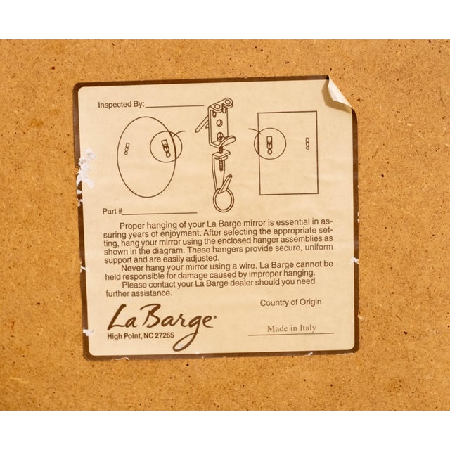 Labarge Large Italian Bronze Finish Decorated Mirror For Sale - Image 11 of 11