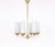 Vintage Six-Arm Chandelier in Brass and Frosted Glass, 1960s For Sale - Image 11 of 11