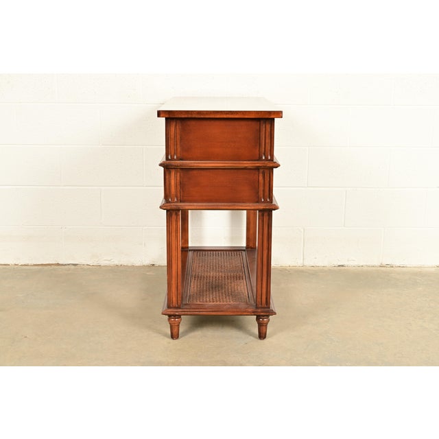 Drexel Heritage French Regency Louis XVI Carved Mahogany and Cane Console Table or Server For Sale - Image 14 of 17