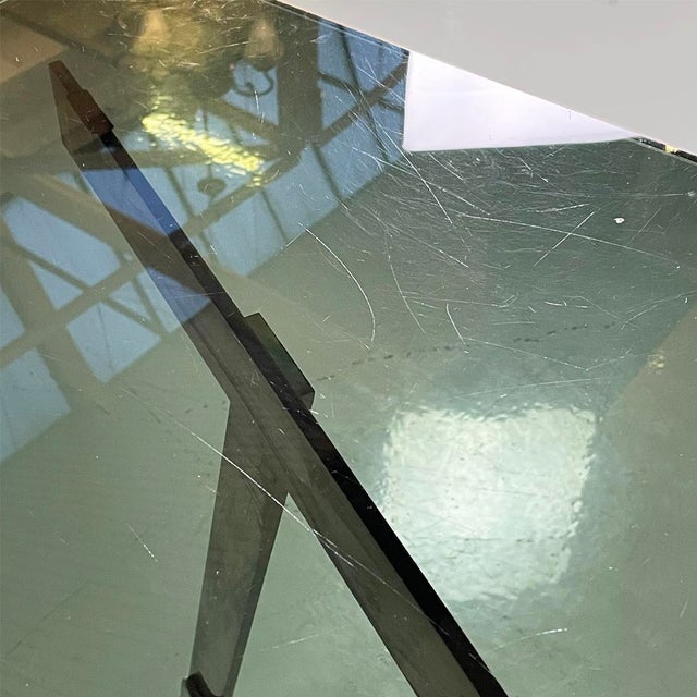 Italian Modern Dining Table in Smoked Glass and Steel from Formanova, 1970s For Sale - Image 10 of 18
