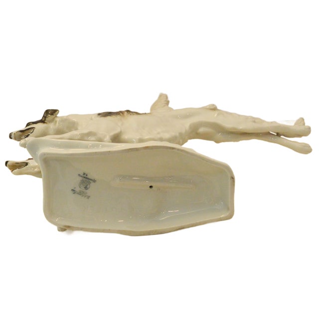 White Large Art Deco Hutschenreuther Running Borzois Figurine by Karl Tutter For Sale - Image 8 of 9