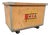 Large Wooden Chest on Casters with Metal-Reinforced Corners, 1960s For Sale