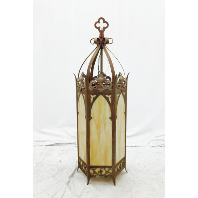 Antique Cathedral Church Glass Lantern Chairish