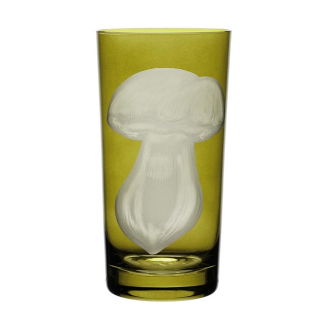 Glass ARTEL Mushrooms Collection Highball in Olive - Set of 6 For Sale - Image 7 of 8