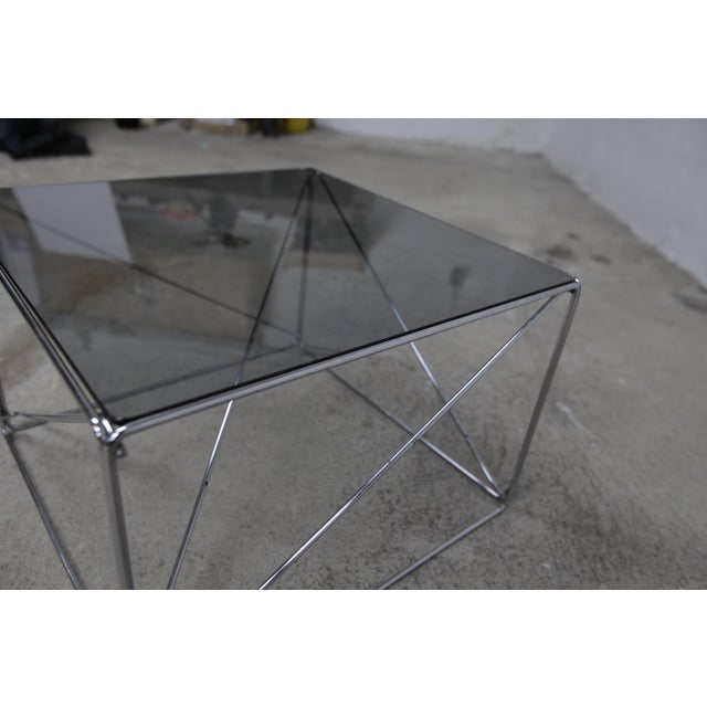 1960s Isocèle Collection Coffee Table with Smoked Glass Top from Max Sauze, 1970 For Sale - Image 5 of 13