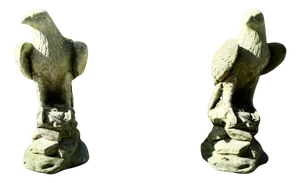 Large Weathered Eagle Statues or Pillar Caps, 1960s, Set of 2
