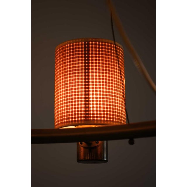 Scandinavian Modern Ceiling Lamp in Brass and Cane by Hans Bergström, 1940s For Sale - Image 10 of 13