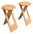 Vintage Suzy Folding Stools in Beech by Adrian Reed, 1980s, Set of 2 For Sale