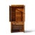 Milo Baughman Style Mid Century Burlwood and Brass Credenza with Hutch The credenza measures: 38 wide x 18 deep x 28.75...