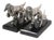 Mid 20th Century Pr. Silvered Metal Dog Bookends by the Philadelphia Mfg. Co. For Sale