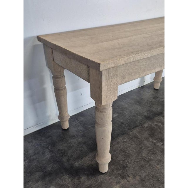 Large Stripped Community Table with 6 Turned Legs For Sale - Image 4 of 8