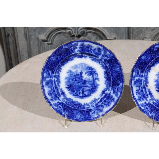 Antique English Burgess & Leigh Middleport Plate with Flow Blue Nonpareil Pattern For Sale - Image 11 of 13