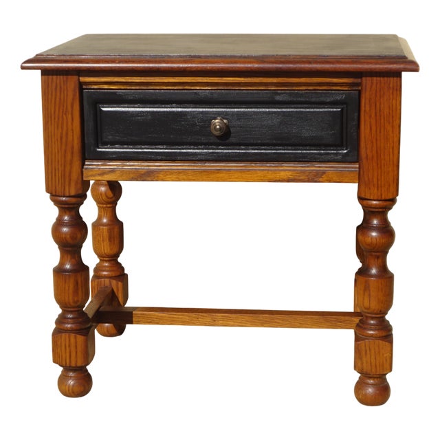 Vintage Oak Bedside Table, 1980s For Sale