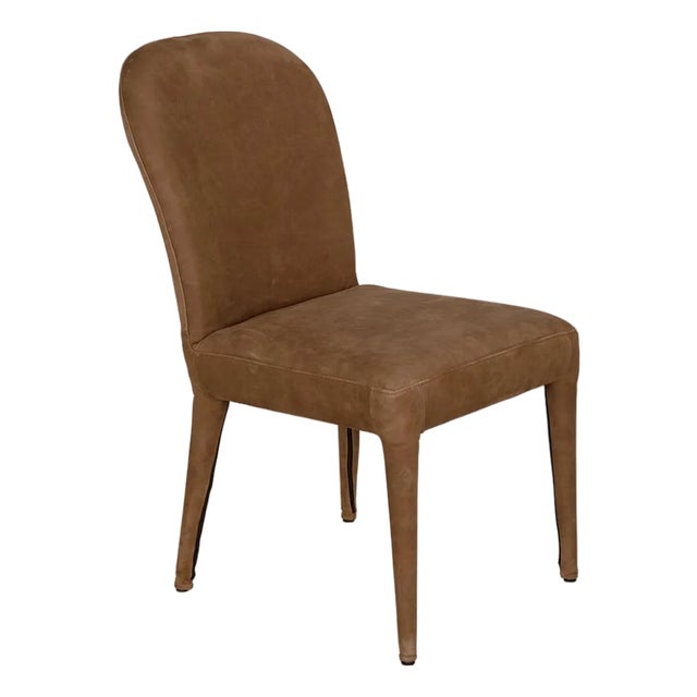 NOIR Georgia Dining Chair, Orris Brown Leather For Sale