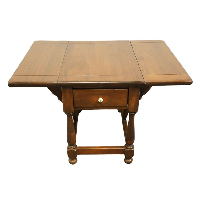 Ethan Allen Antiqued Pine Old Tavern Rustic Americana 37" Pembroke Drop