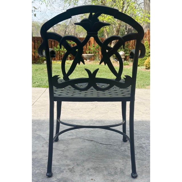 Vintage Black Hummingbird Motif Outdoor Dining Set, Set of 5 For Sale - Image 12 of 15