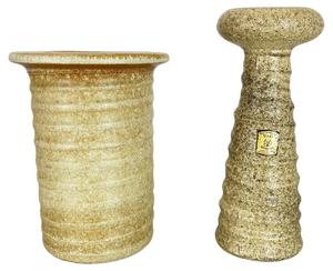 Ceramic Studio Pottery Vases attributed to Vest Ceramics, Netherlands, 1970, Set of 2