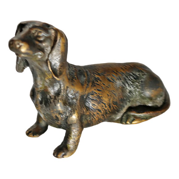 Miniature Bronze Dog Sculpture, 1905 For Sale