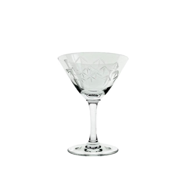 Glass 1950s Crystal Etched Bamboo Drinkware Service for 10 by Noritake in the “Sasaki” Pattern - 80 Pieces For Sale - Image 7 of 9