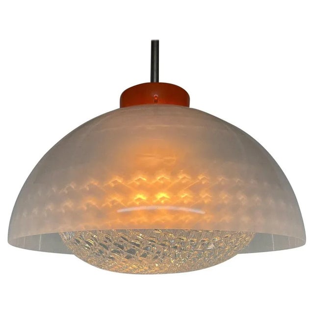 Glass Mid-Century Plastic and Glass Pendant, Czechoslovakia, 1970s For Sale - Image 7 of 7