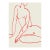 Woman figure open edition giclee print. 20"x28" Elegant female silhouette red lines drawing on beige background. Nude...