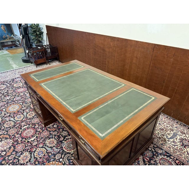 Large English Partner Desk For Sale - Image 17 of 18