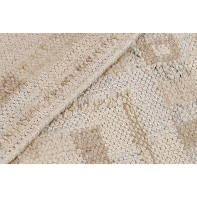 Rug & Kilim’s Scandinavian Style Runner Rug in White and Beige-Brown Patterns For Sale In New York - Image 6 of 6