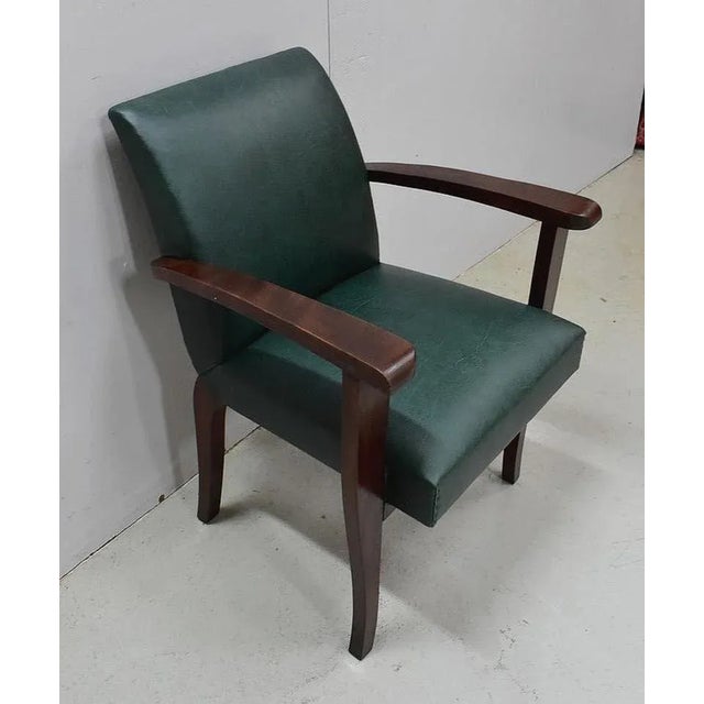 1940s Set of Beech Mahogany Bridge Armchairs, 1940s For Sale - Image 5 of 18