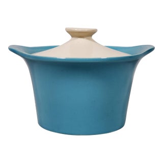 Vintage Original Mid Century Modern Atomic Style Shawnee Pottery Casserole Dish & Lid For Sale