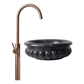 Handmade Black Indian Marble Countertop Sink For Sale