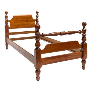 Vintage Canon Ball Solid Wood Twin XL Bedframe For Sale