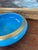 Mid 19th Century French Blue Opaline Glass Bowl With Intricate Gilded Fruit and Vine Border For Sale In Seattle - Image 6 of 9