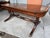 1930s Antique Leather Top Federal Style Mahogany Hollywood Regency Coffee Table For Sale - Image 5 of 12