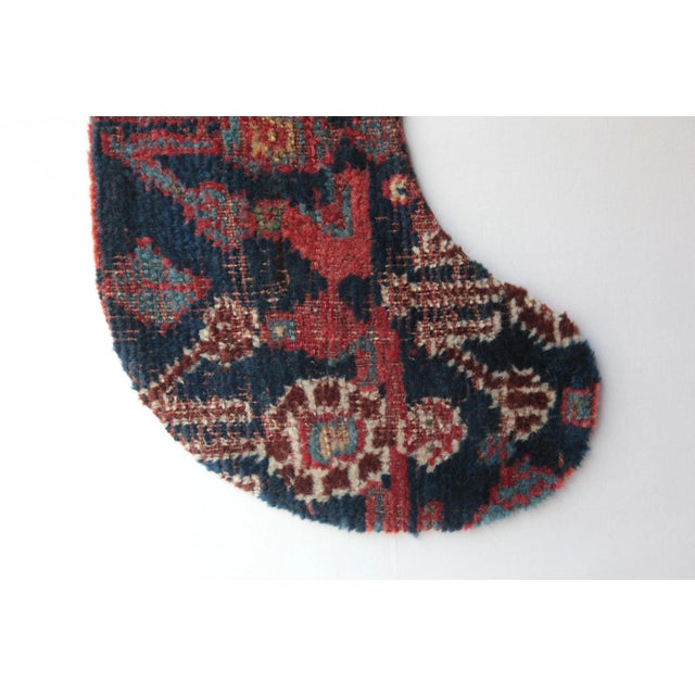 Antique 1910s Hand Knotted Christmas Decor Stocking Sock For Sale In Tampa - Image 6 of 6