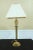 Approx: 20 Years Old Bright Polished Brass Condition: Light Minor Signs Of Age To Shade Size: 6.5w x 6.5d x 34h Shade -...