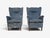 Danish Cabinetmaker, Lounge Chairs, Blue Velvet, Stained Wood, Denmark, 1950s For Sale - Image 4 of 11