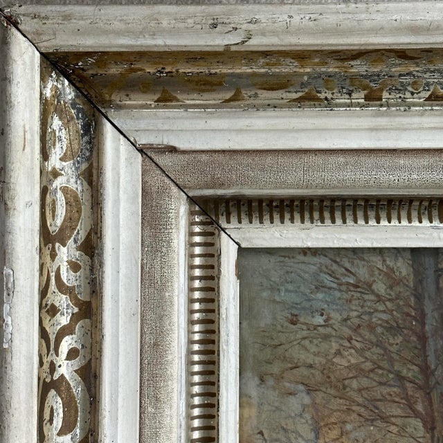 1920s Antique Impressionist Winter Landscape With Birch Trees, Signed (C. 1920, Gouache on Board) For Sale - Image 5 of 8