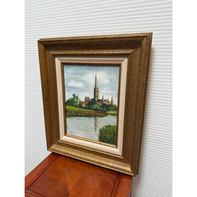 Realism Magan Original Artwork of Salisbury Cathedral, Signed For Sale - Image 3 of 12