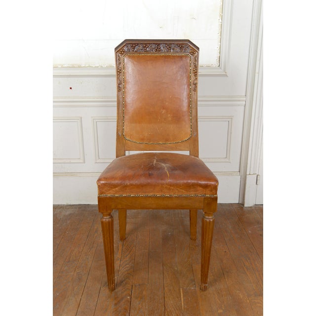 Art Deco Side Chairs in Carved Walnut attributed to Gauthier-Poinsignon, 1920s, Set of 6 For Sale - Image 15 of 18
