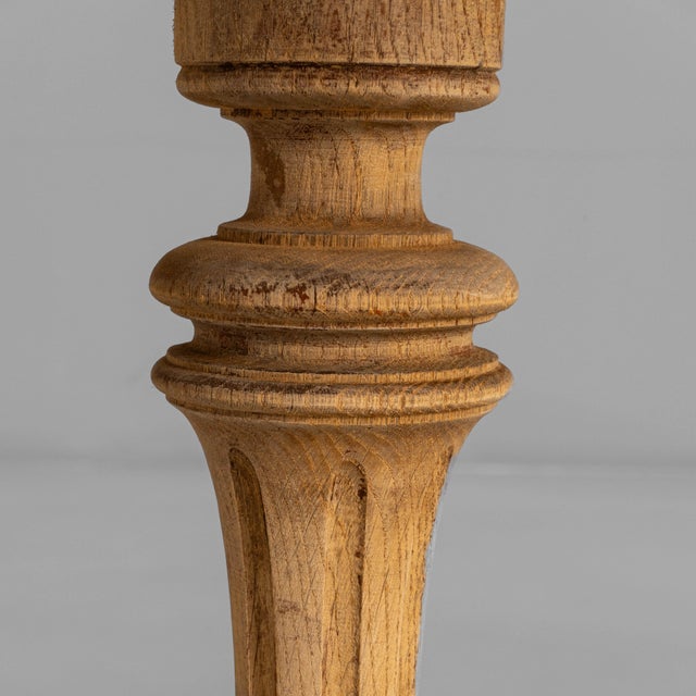 Brown 1900s Belgian Renaissance Revival Oak Table on Wheels For Sale - Image 8 of 18