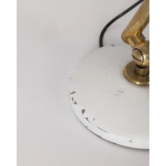 Vintage Italian Table Lamp in Brass and White Metal, 1960s For Sale - Image 10 of 11