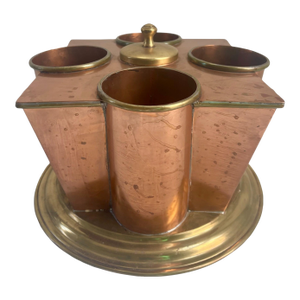 Vintage Copper & Brass Art Deco-Style Wine Chiller or Champagne Cooler