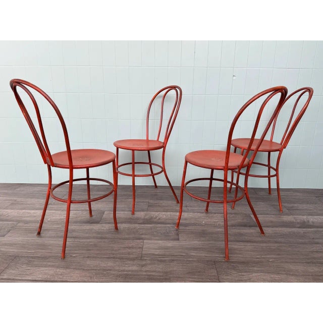 Vintage Italian Iron Garden Chairs, 1950s, Set of 4 For Sale - Image 4 of 14