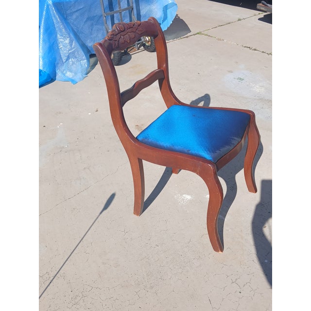 Vintage Craftique Solid Mahogany Carved "Rose Back" Side Chair - Freshly Reupholstered For Sale - Image 9 of 10