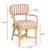 Dorine Striped Performance Linen & Rattan Dining Armchair, Cherry For Sale - Image 10 of 11