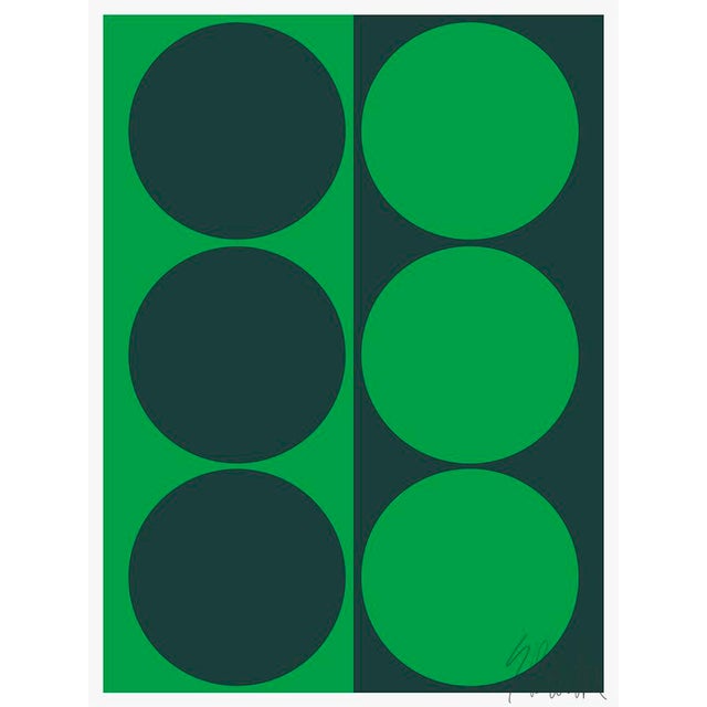 Dynamic Pair Green Fine Art Print 18" X 24" by Liz Roache For Sale In Boston - Image 6 of 6