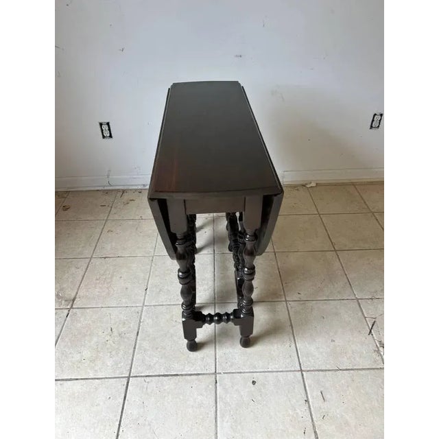 Rustic 19th Century Antique Solid Walnut Gate Leg Drop-Leaf Dining Table For Sale - Image 3 of 12