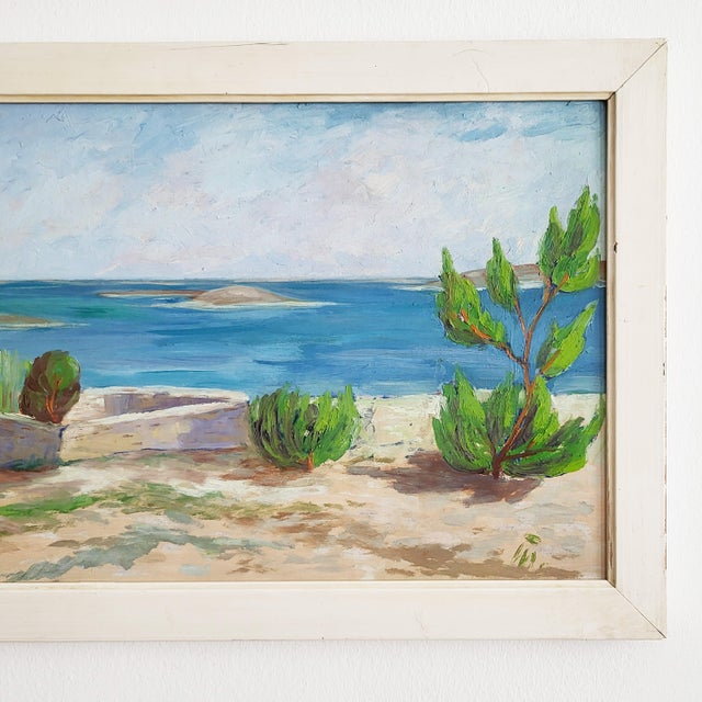 1960s Adriatic Coastal Landscape, 1960s, Oil Painting on Canvas, Framed For Sale - Image 5 of 16